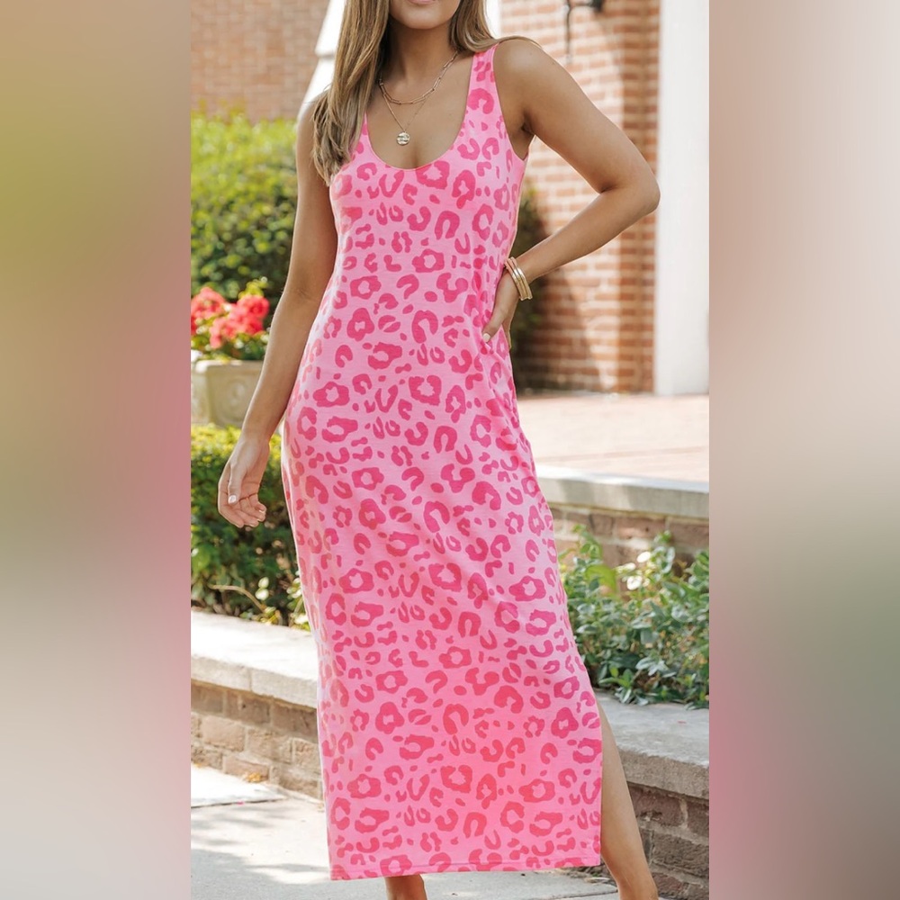 Pink Leopard Print Dress